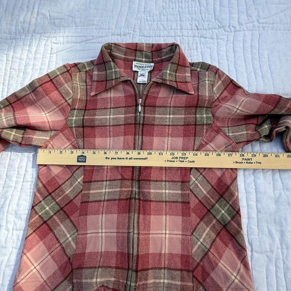 Pendleton Pink Plaid Zip-Front Wool Jacket size p… - image 4